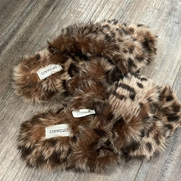 Crewcuts Kids Animal Print Faux Fur Slippers - Picture 2 of 5